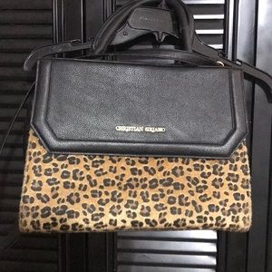 Leopard print Christian Siriano purse